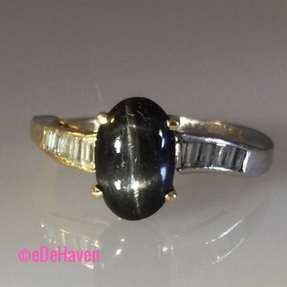 18k & Platinum- Star Sapphire and Diamond ring